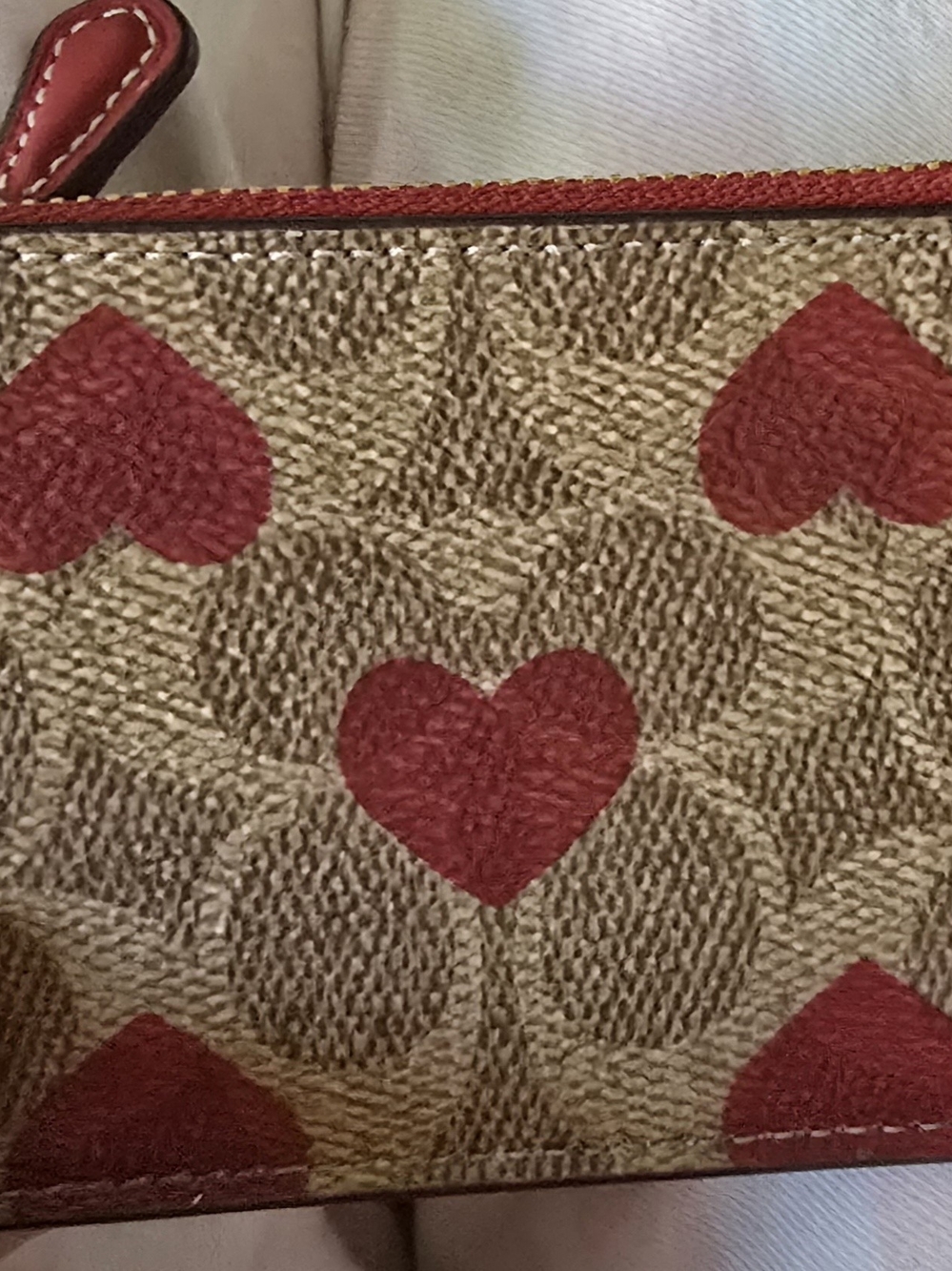 Coach Red Leather ID Wristlet with White Stitching - Picture 2 of 2